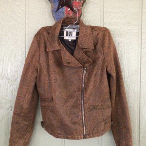 KUT   Kloth Leopard print Moto Jacket Small